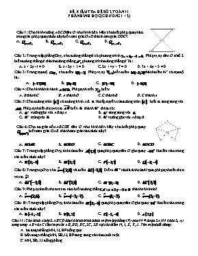 Đề kiểm tra hệ số 2 toán 11 phần Hình học (chương 1 + 2)